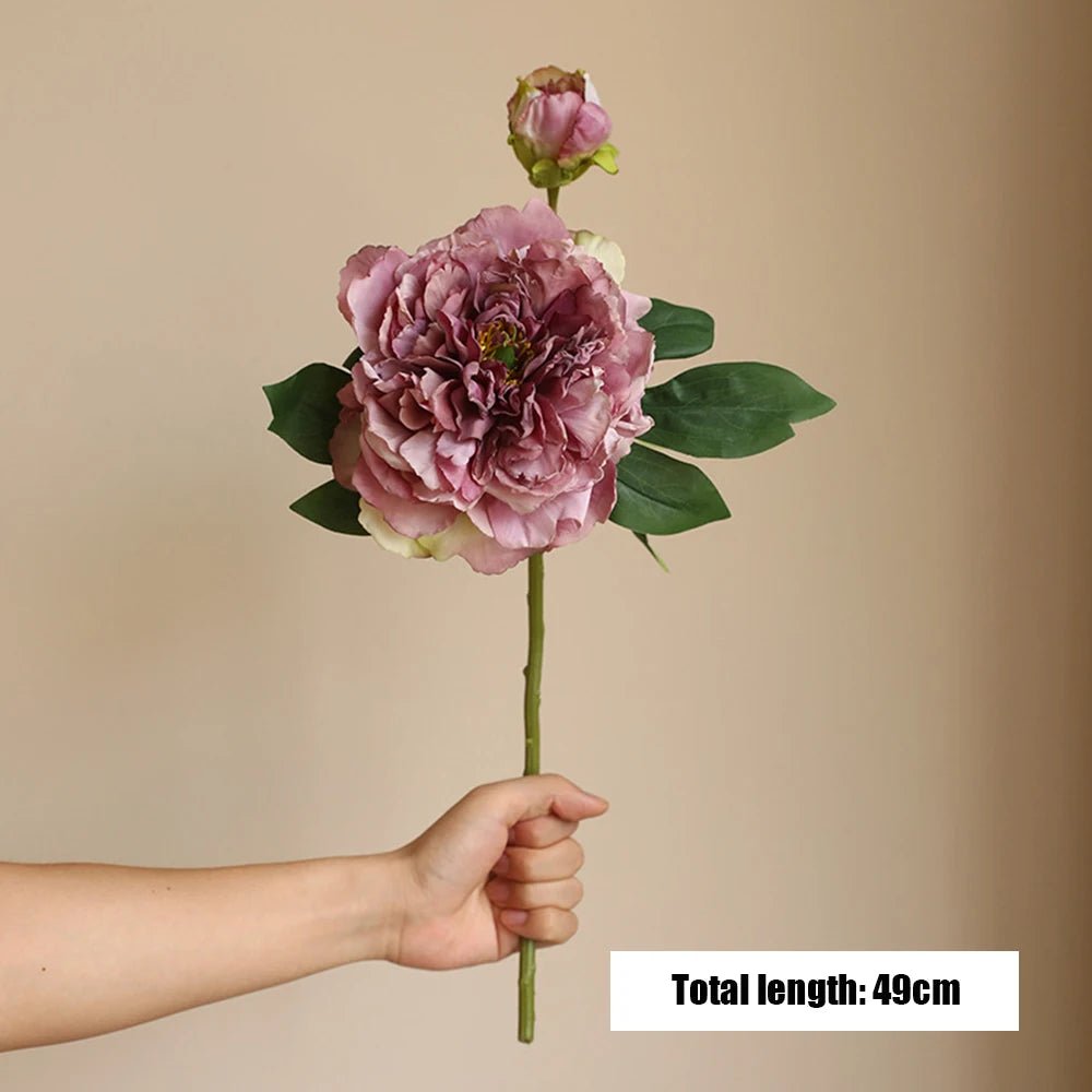 Bouquet de Pivoines Artificielles en Soie pour Mariage - Fleurs Décoratives 16cm - UniqNoces
