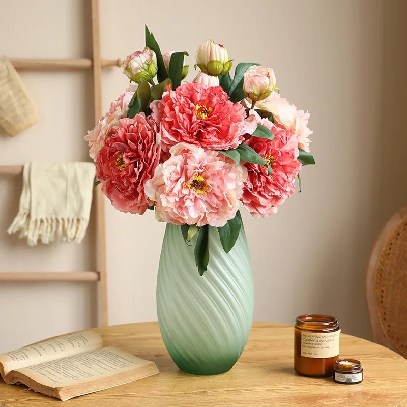 Bouquet de Pivoines Artificielles en Soie pour Mariage - Fleurs Décoratives 16cm - UniqNoces