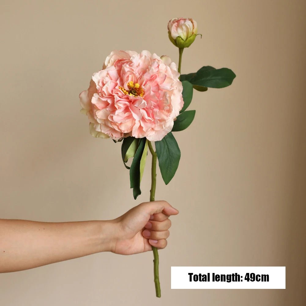 Bouquet de Pivoines Artificielles en Soie pour Mariage - Fleurs Décoratives 16cm - UniqNoces