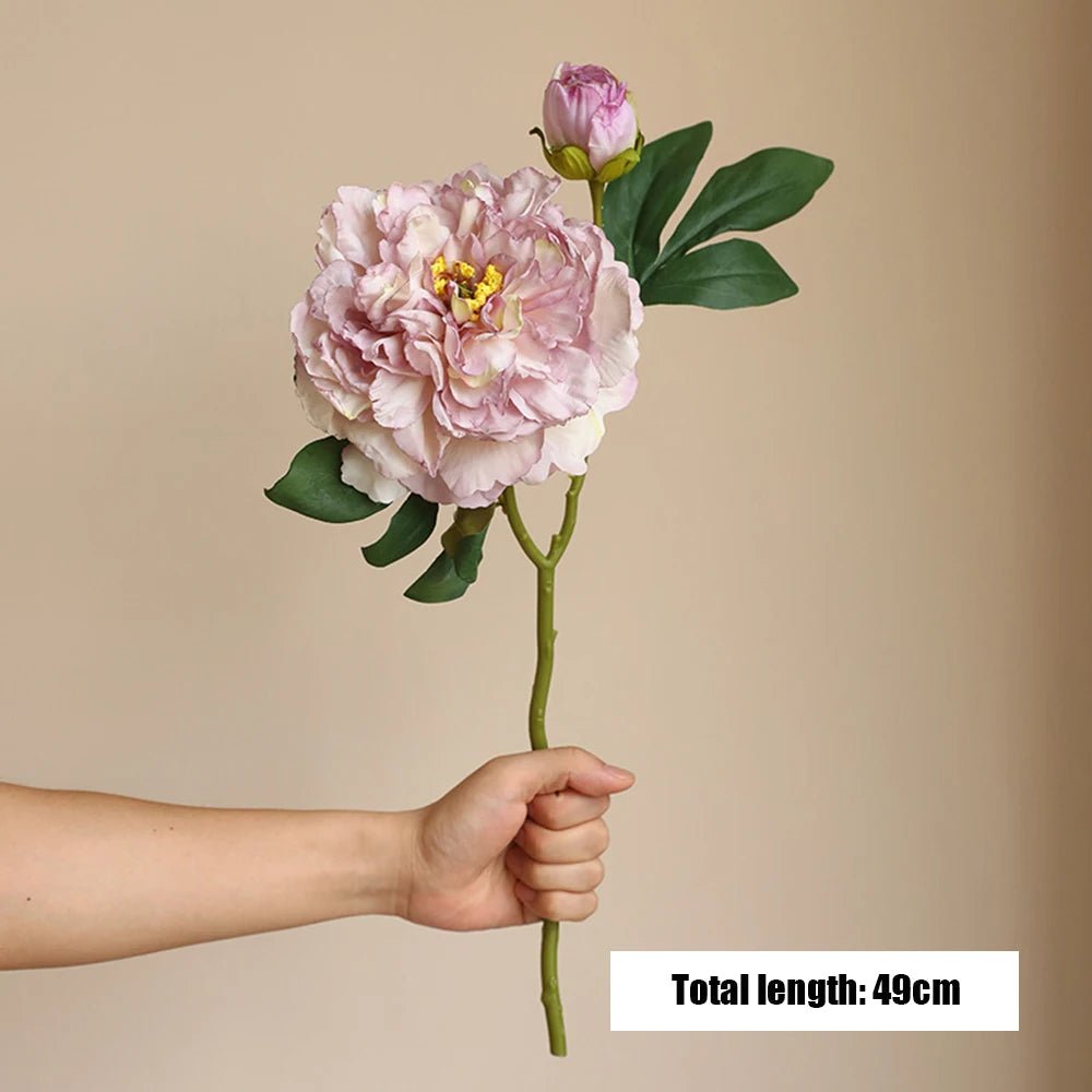 Bouquet de Pivoines Artificielles en Soie pour Mariage - Fleurs Décoratives 16cm - UniqNoces