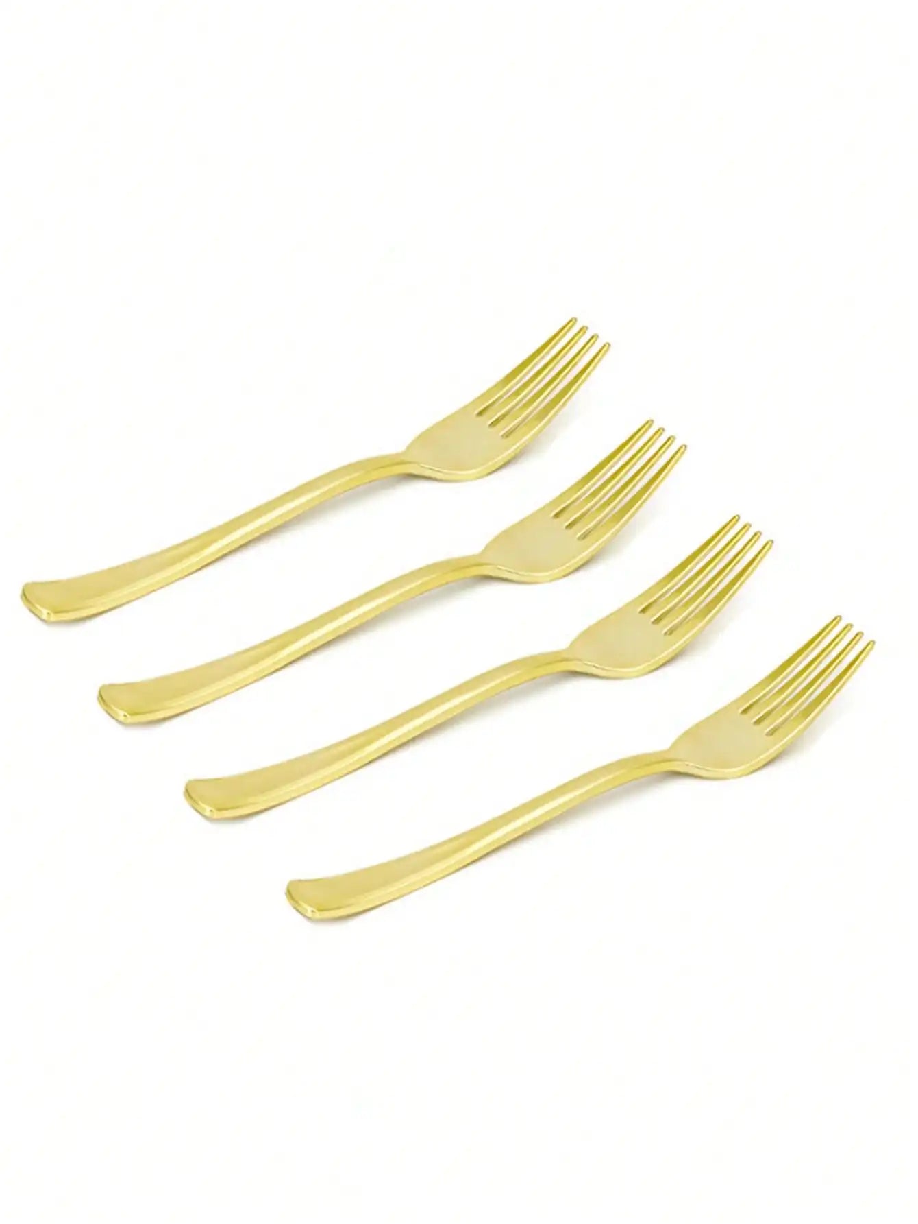 Ensemble de vaisselle jetable dorée pour mariage et fêtes : assiettes, tasses, couverts et serviettes - UniqNoces