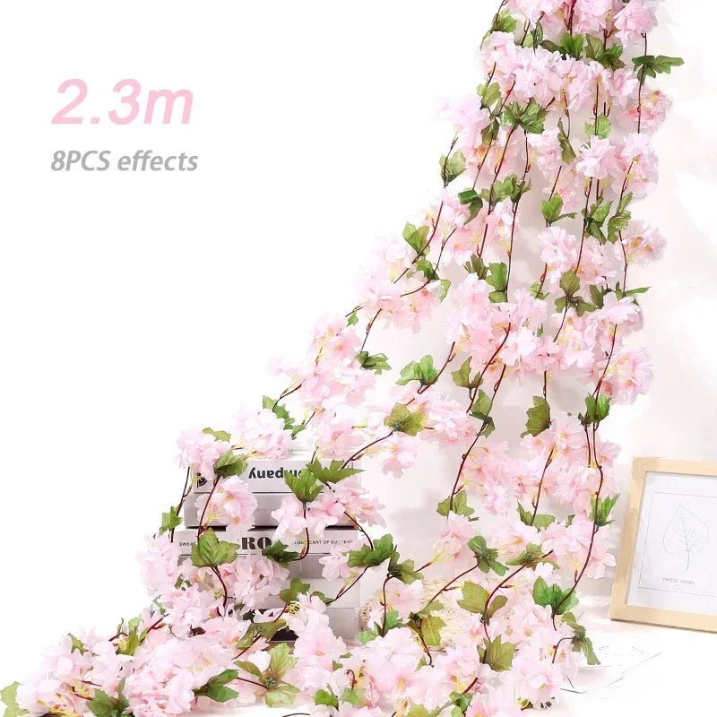 Guirlande de fleurs artificielles Sakura 180 cm pour décoration de mariage et événements - UniqNoces
