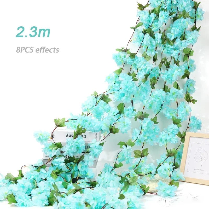 Guirlande de fleurs artificielles Sakura 180 cm pour décoration de mariage et événements - UniqNoces