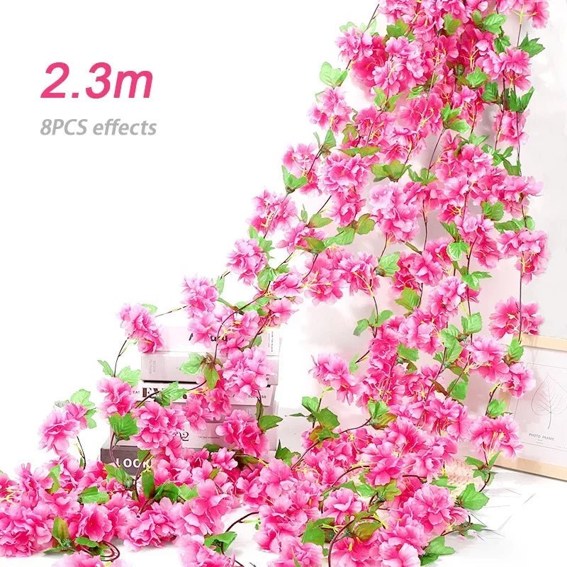 Guirlande de fleurs artificielles Sakura 180 cm pour décoration de mariage et événements - UniqNoces