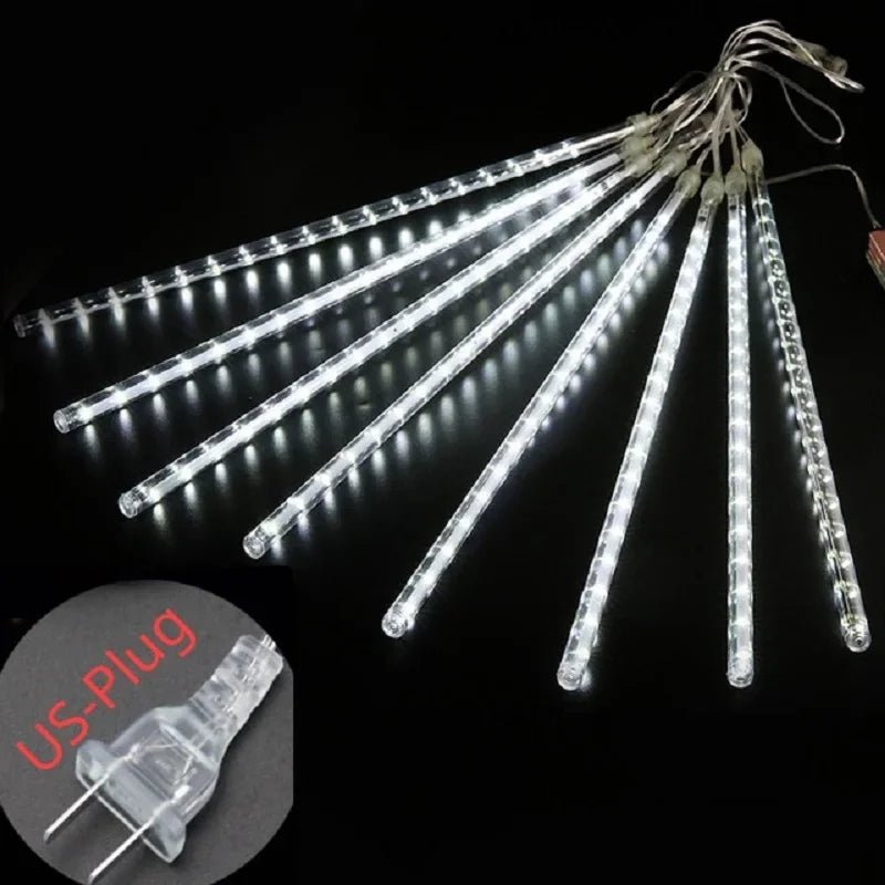 Guirlande Lumineuse Extérieure LED Pluie de Météores - Décoration de Mariage et Fêtes - Étanche, Solaire, Prise EU/US - UniqNoces