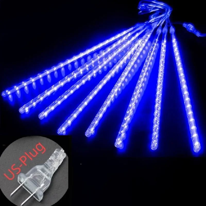 Guirlande Lumineuse Extérieure LED Pluie de Météores - Décoration de Mariage et Fêtes - Étanche, Solaire, Prise EU/US - UniqNoces
