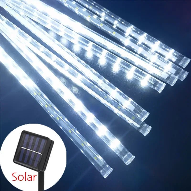 Guirlande Lumineuse Extérieure LED Pluie de Météores - Décoration de Mariage et Fêtes - Étanche, Solaire, Prise EU/US - UniqNoces