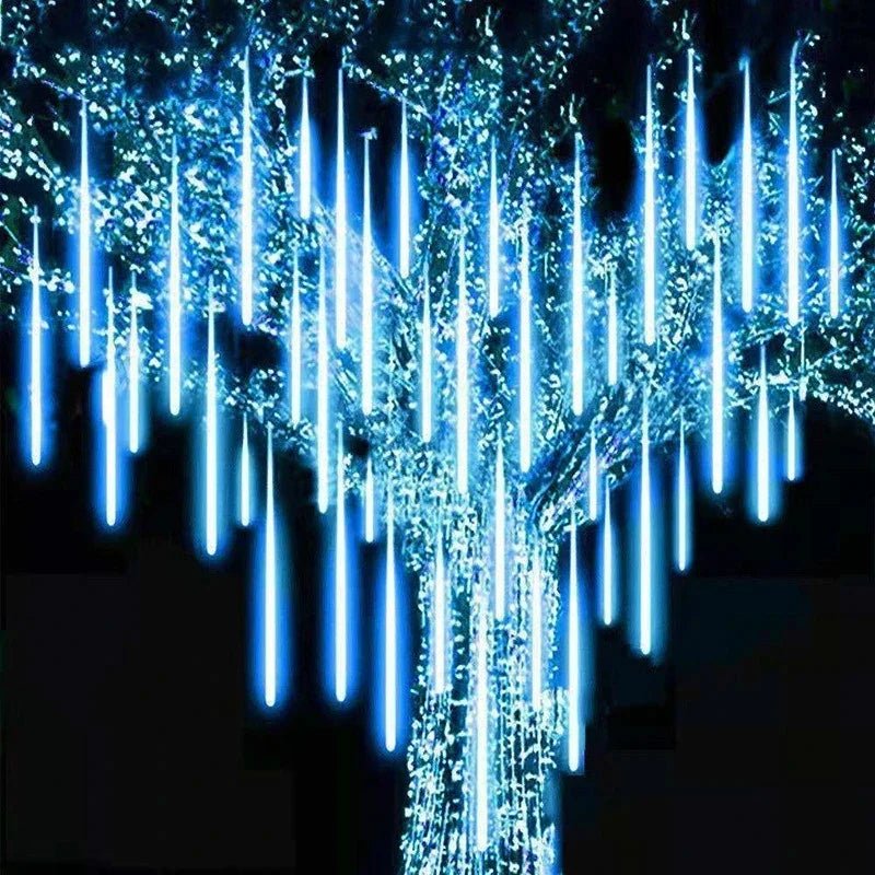 Guirlande Lumineuse Extérieure LED Pluie de Météores - Décoration de Mariage et Fêtes - Étanche, Solaire, Prise EU/US - UniqNoces