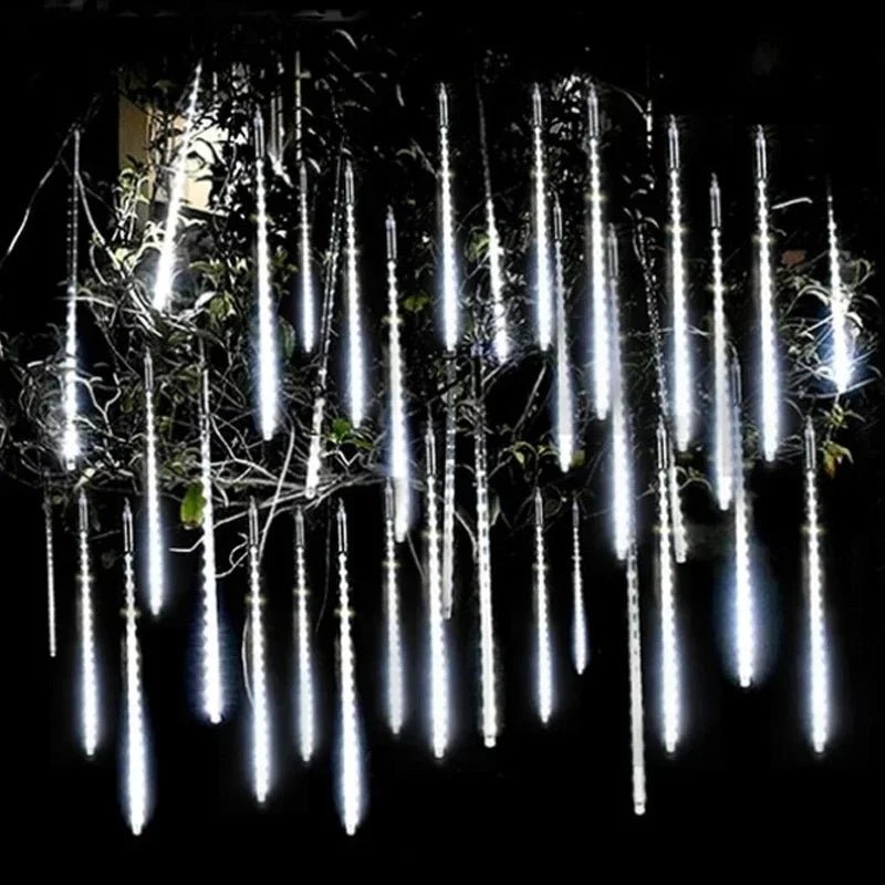 Guirlande Lumineuse Extérieure LED Pluie de Météores - Décoration de Mariage et Fêtes - Étanche, Solaire, Prise EU/US - UniqNoces