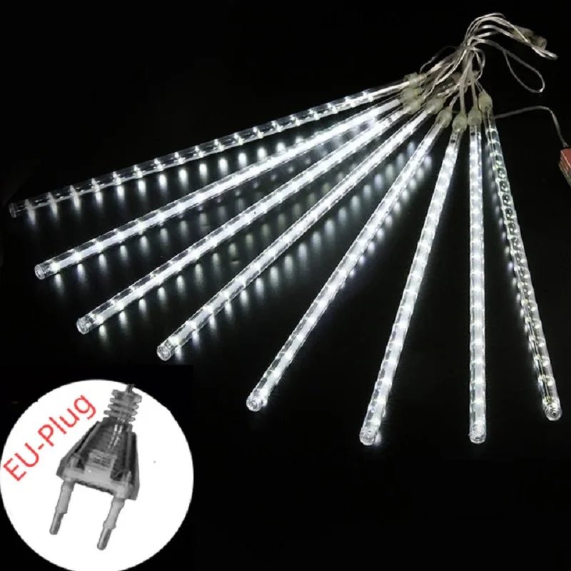 Guirlande Lumineuse Extérieure LED Pluie de Météores - Décoration de Mariage et Fêtes - Étanche, Solaire, Prise EU/US - UniqNoces