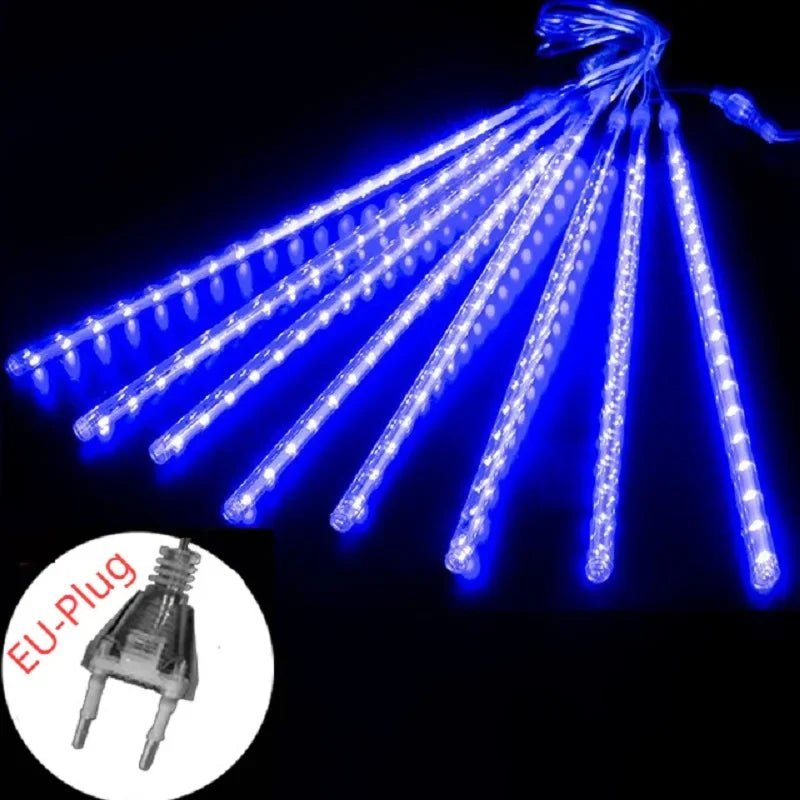 Guirlande Lumineuse Extérieure LED Pluie de Météores - Décoration de Mariage et Fêtes - Étanche, Solaire, Prise EU/US - UniqNoces