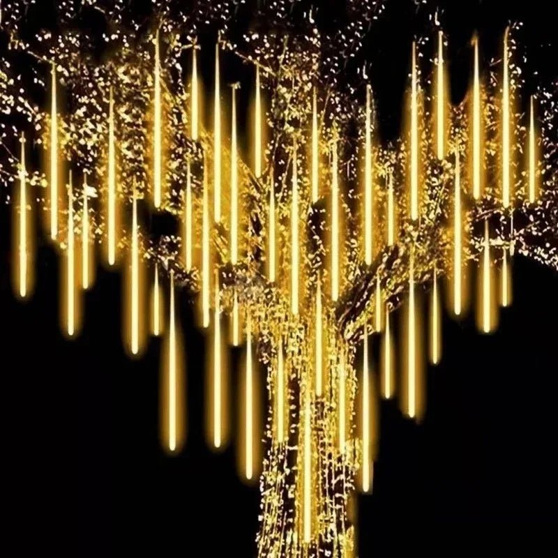 Guirlande Lumineuse Extérieure LED Pluie de Météores - Décoration de Mariage et Fêtes - Étanche, Solaire, Prise EU/US - UniqNoces