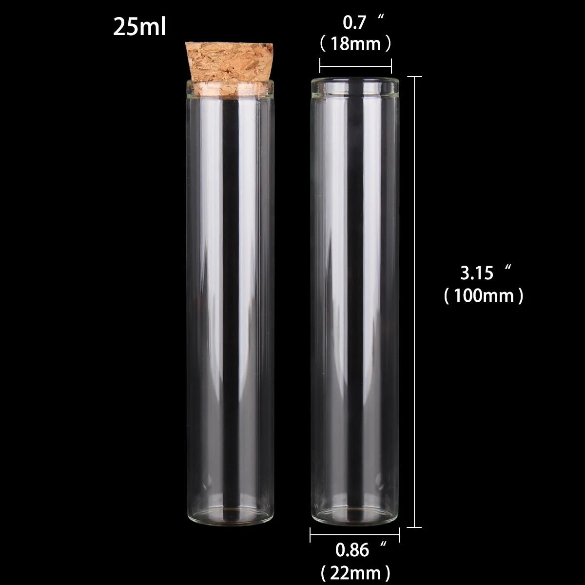Mini fioles en Verre avec Bouchon en Liège pour Mariage - 24pcs de 5ml à 30ml pour DIY et Cadeaux - UniqNoces