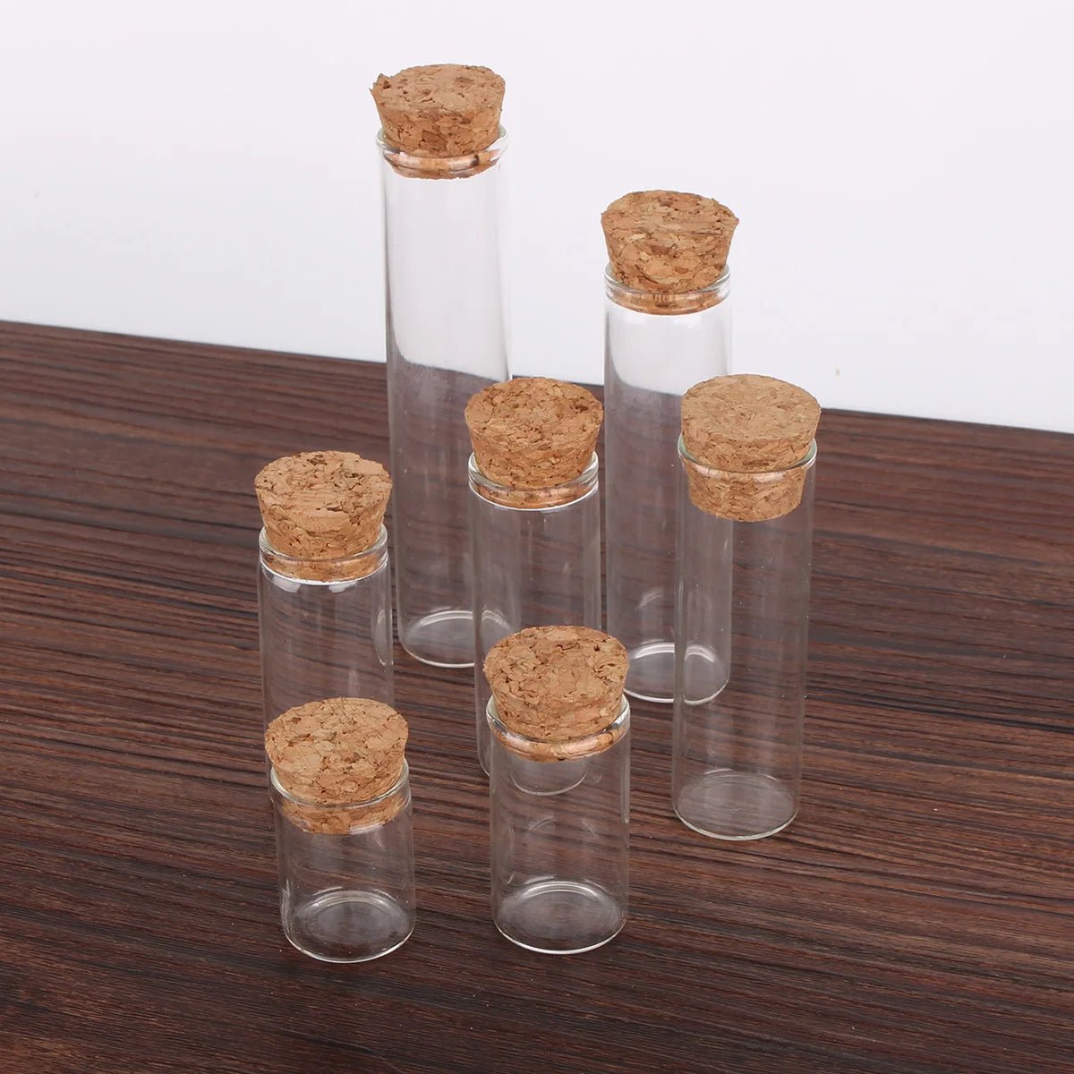 Mini fioles en Verre avec Bouchon en Liège pour Mariage - 24pcs de 5ml à 30ml pour DIY et Cadeaux - UniqNoces