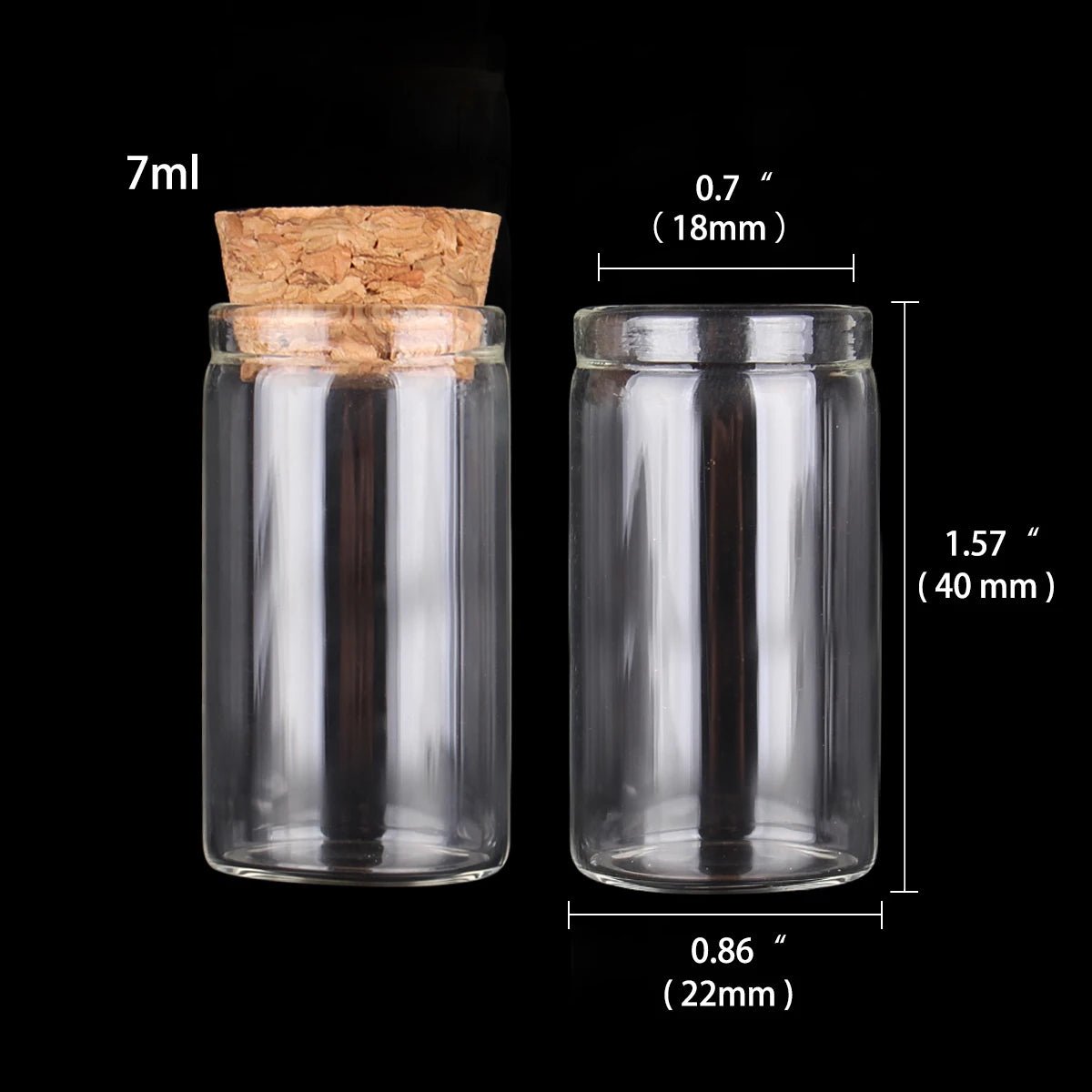 Mini fioles en Verre avec Bouchon en Liège pour Mariage - 24pcs de 5ml à 30ml pour DIY et Cadeaux - UniqNoces