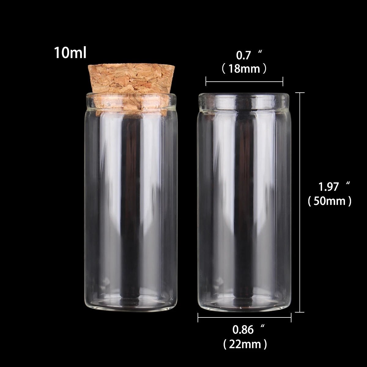Mini fioles en Verre avec Bouchon en Liège pour Mariage - 24pcs de 5ml à 30ml pour DIY et Cadeaux - UniqNoces