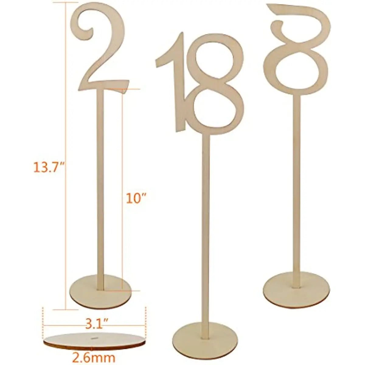 Numéros de Table en Bois 1 à 20 avec Support - Décoration Mariage et Événements - UniqNoces
