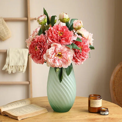 Bouquet de Pivoines Artificielles en Soie pour Mariage - Fleurs Décoratives 16cm - UniqNoces