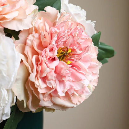 Bouquet de Pivoines Artificielles en Soie pour Mariage - Fleurs Décoratives 16cm - UniqNoces