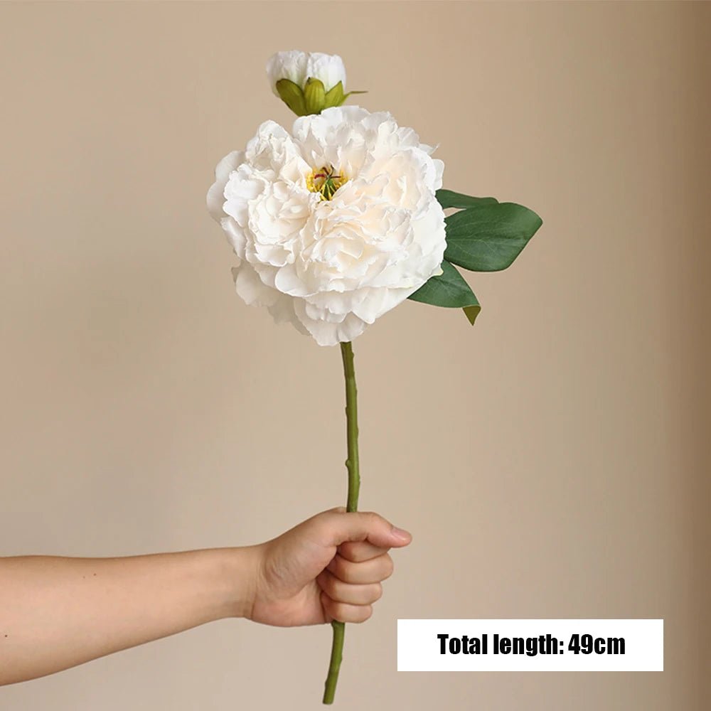 Bouquet de Pivoines Artificielles en Soie pour Mariage - Fleurs Décoratives 16cm - UniqNoces
