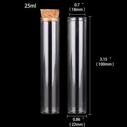 Mini fioles en Verre avec Bouchon en Liège pour Mariage - 24pcs de 5ml à 30ml pour DIY et Cadeaux - UniqNoces