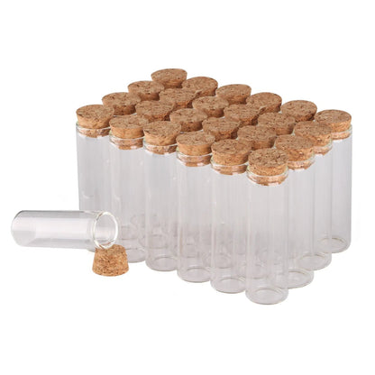 Mini fioles en Verre avec Bouchon en Liège pour Mariage - 24pcs de 5ml à 30ml pour DIY et Cadeaux - UniqNoces