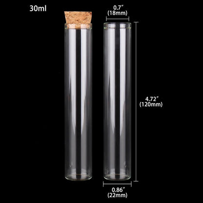 Mini fioles en Verre avec Bouchon en Liège pour Mariage - 24pcs de 5ml à 30ml pour DIY et Cadeaux - UniqNoces