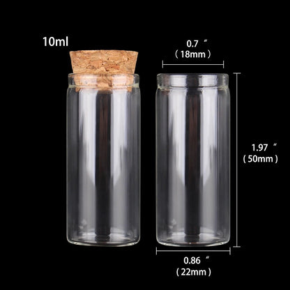 Mini fioles en Verre avec Bouchon en Liège pour Mariage - 24pcs de 5ml à 30ml pour DIY et Cadeaux - UniqNoces