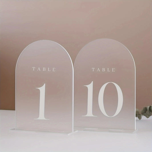 Numéros de Table en Acrylique Givré pour Mariage - numéros 1 à 20 - UniqNoces