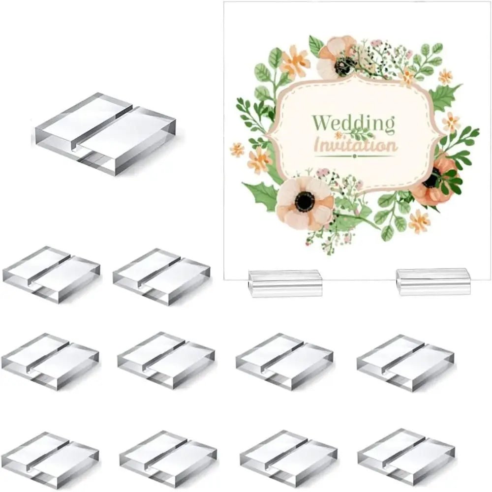Porte - numéros en acrylique transparent pour mariage - Support de numéro de table et affichage de photos - UniqNoces