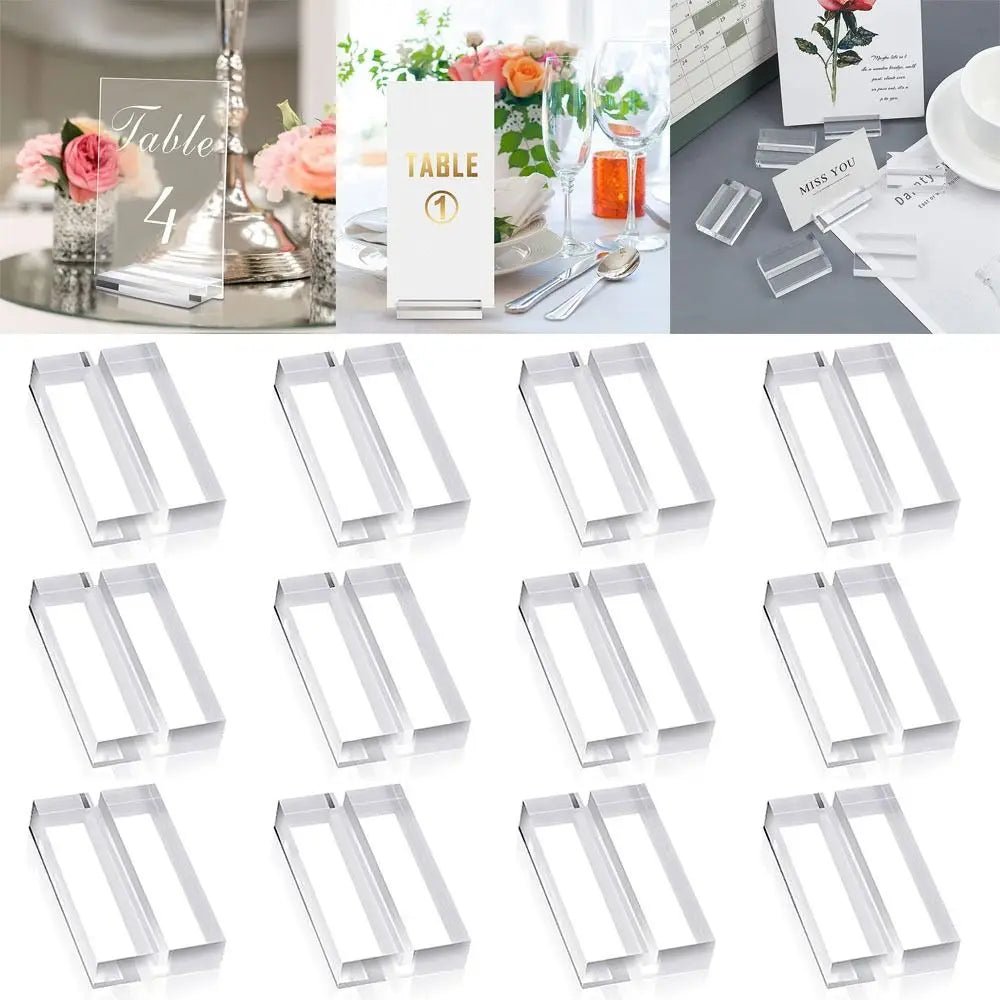 Porte - numéros en acrylique transparent pour mariage - Support de numéro de table et affichage de photos - UniqNoces
