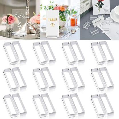 Porte - numéros en acrylique transparent pour mariage - Support de numéro de table et affichage de photos - UniqNoces