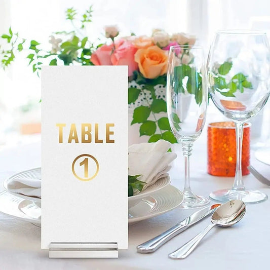 Porte - numéros en acrylique transparent pour mariage - Support de numéro de table et affichage de photos - UniqNoces